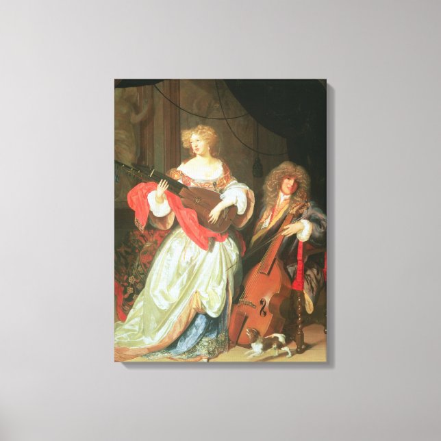 Toile Un couple faisant de la musique (Recto)