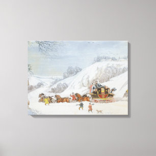 Toile Un courrier dans la neige profonde