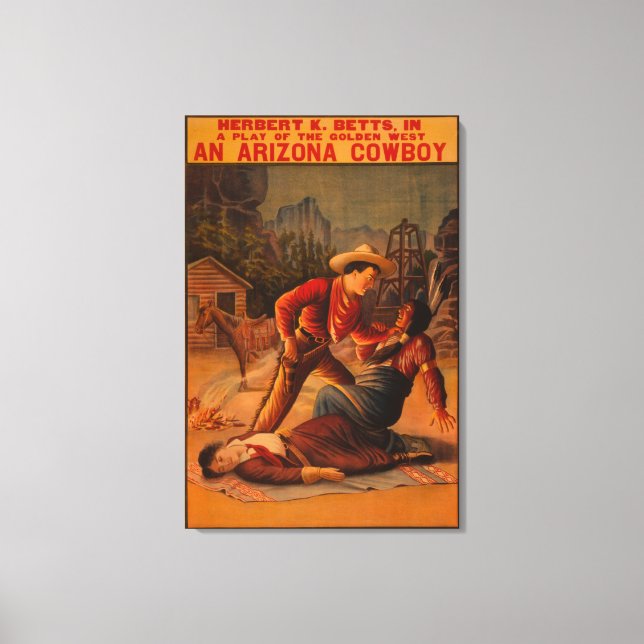 Toile Un cowboy de l'Arizona - La lutte des cowboys et d (Recto)