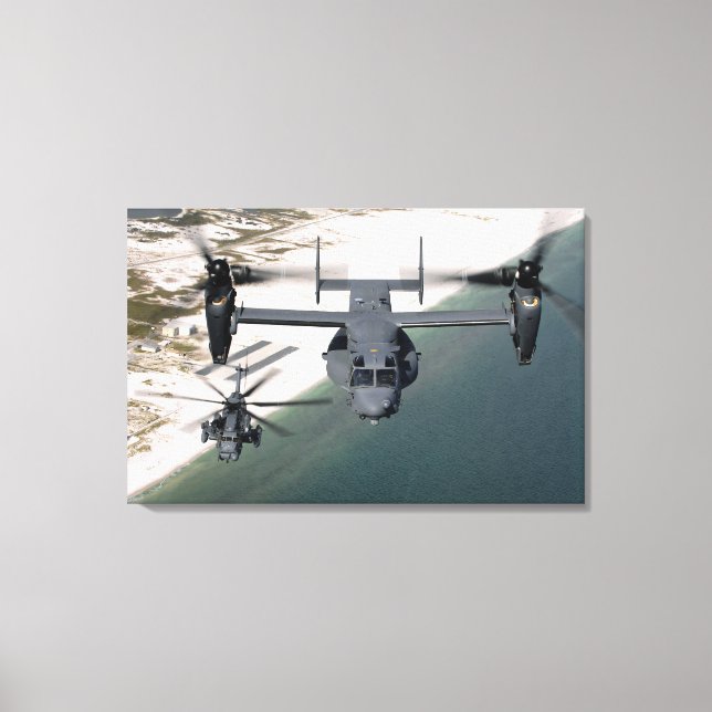 Toile Un CV-22 Osprey et un MH-53 Pave Low (Recto)