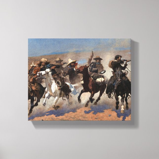 Toile Un Dash pour le Bois par Frederic Remington (Recto)