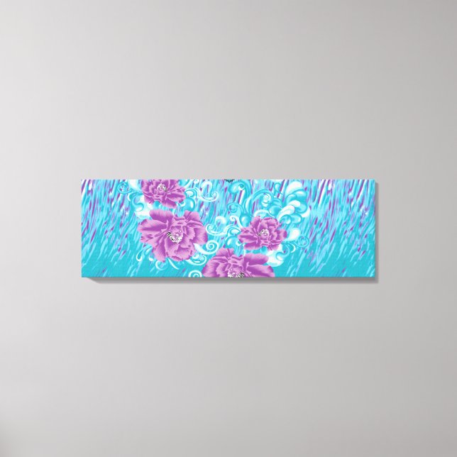 Toile Un design textile dynamique avec violet et turq (Recto)