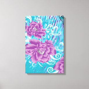 Toile Un design textile dynamique avec violet et turq