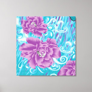 Toile Un design textile dynamique avec violet et turq