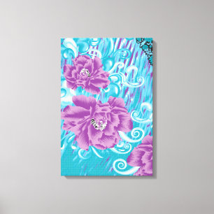Toile Un design textile dynamique avec violet et turq
