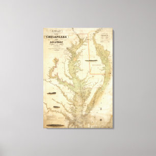 Toile Un diagramme du chesapeake et des baies de