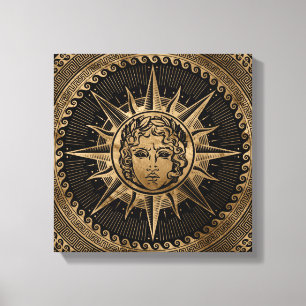 Toile Un dieu soleil d'or d'Apollo sur l'ornement