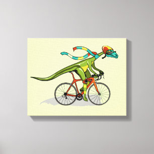 Toile Un Dinosaure Anabisetia À Vélo.