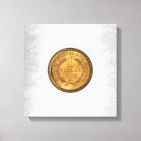 Un dollar d'or 1853 pièce Arrière - plan en argent