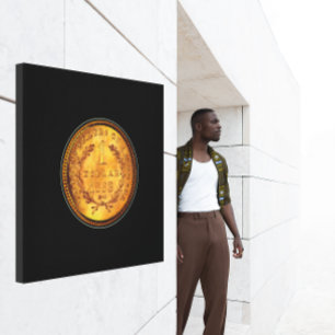 Toile Un dollar d'or 1853 pièce Arrière - plan noir