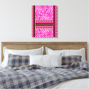 Toile Un doux motif de fleurs rose et blanche, avec grâc