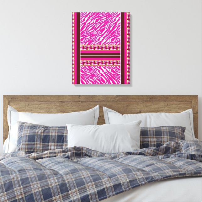 Toile Un doux motif de fleurs rose et blanche, avec grâc (Insitu(Chambre))