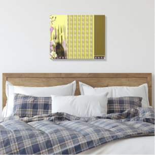 Toile Un ensemble de quatre motifs floraux variés contre