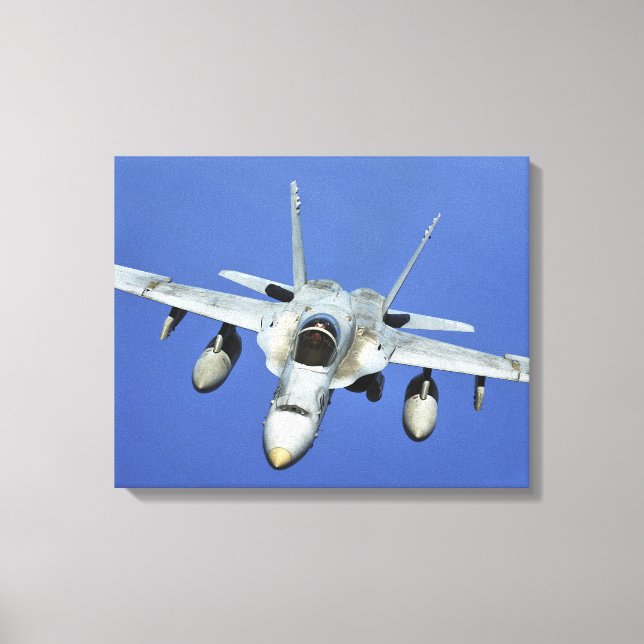 Toile Un F/A-18 Hornet participe à une mission (Recto)