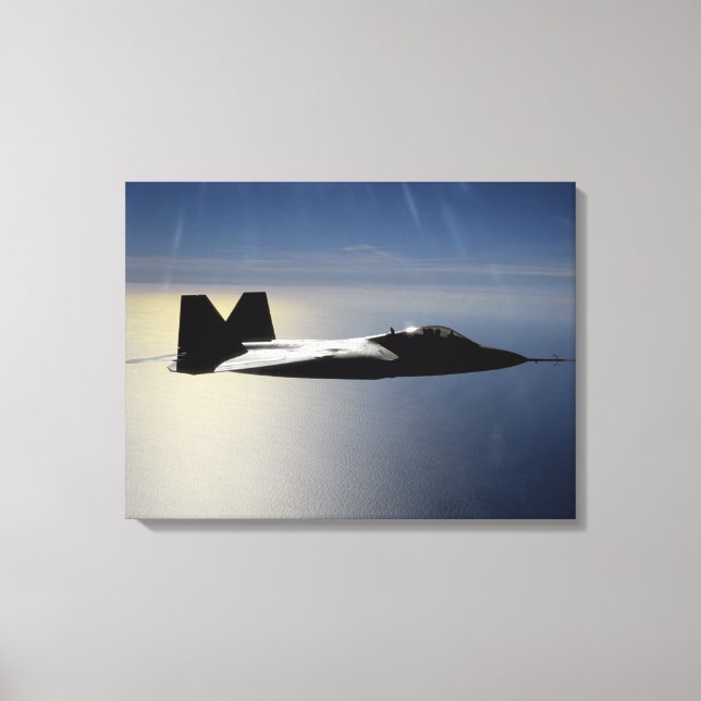 Toile Un F/A-22 Raptor effectue une mission d'entraîneme (Recto)