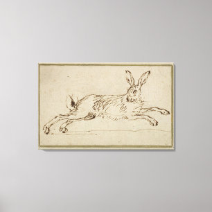 Toile Un fonctionnement de lièvres, avec des oreilles