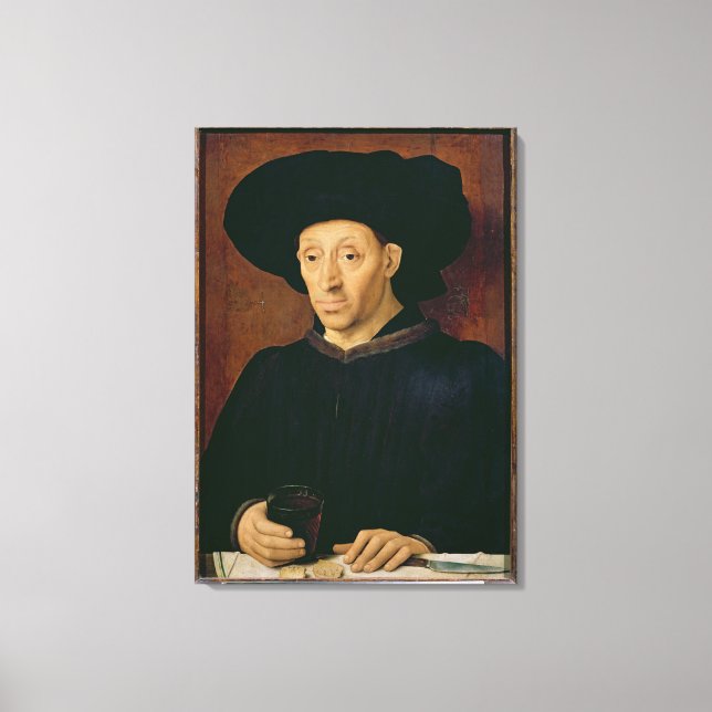 Toile Un homme avec un verre de vin (Recto)