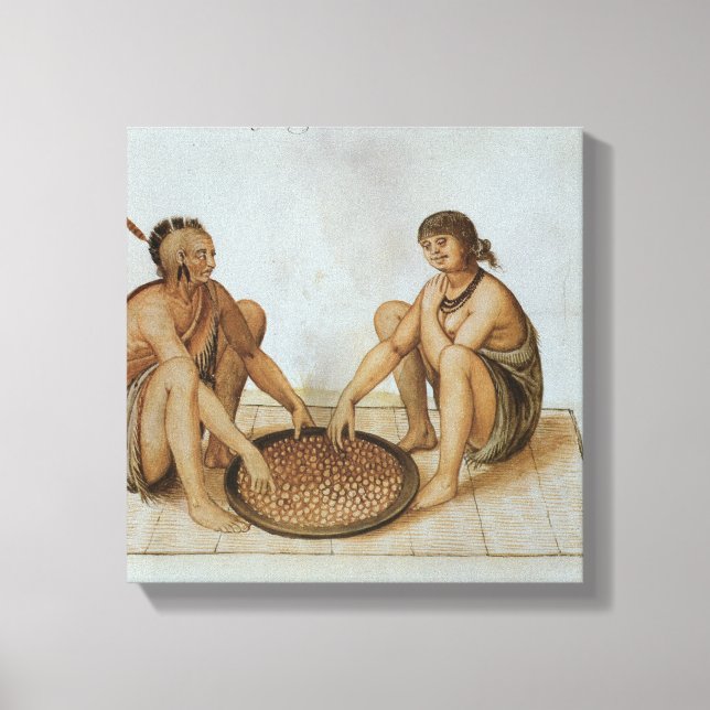 Toile Un homme indien et une femme qui mange (Recto)