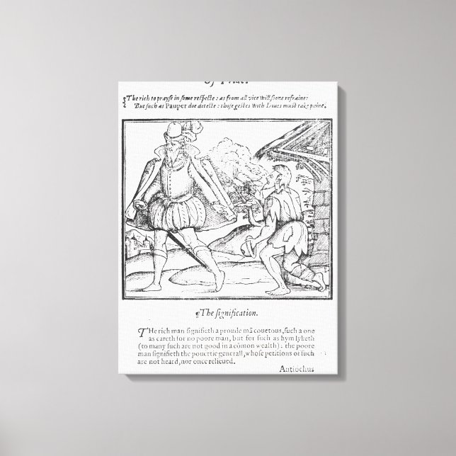 Toile Un homme riche pourrit un mendiant dallé (Recto)