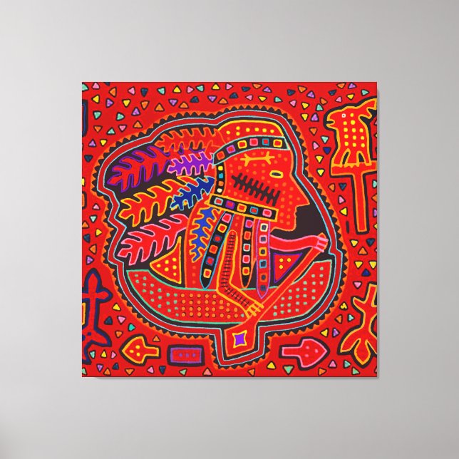 Toile Un Indien Kuna en canoë (Recto)