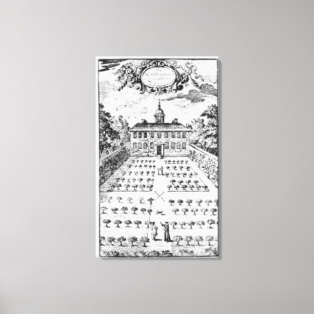 Toile Un jardin de maison de campagne, de 'The Gentlemen (Recto)