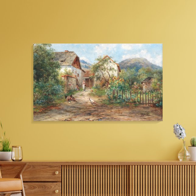 Toile Un jardin rustique en fleurs à la campagne (Insitu(Salon))