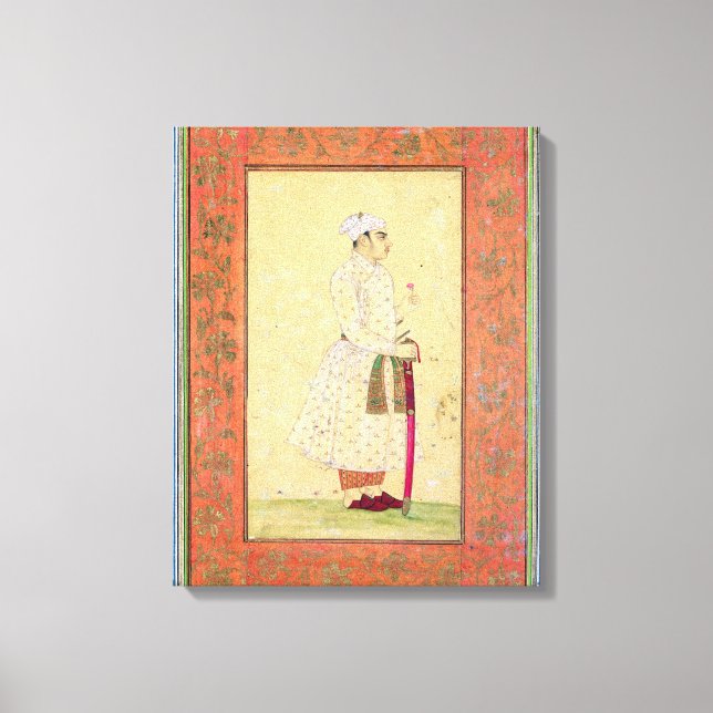 Toile Un jeune noble du tribunal Mughal, du Lar (Recto)