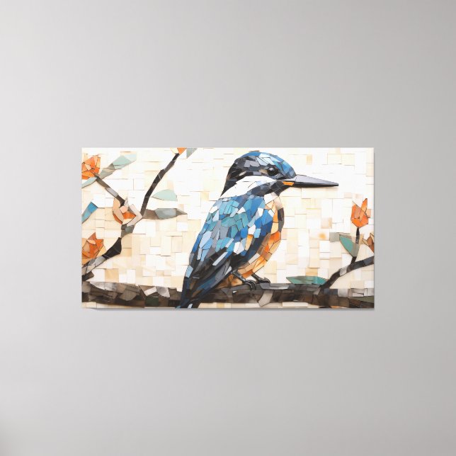 Toile Un Kingfisher Mosaic Design numérique moderne/mini (Recto)