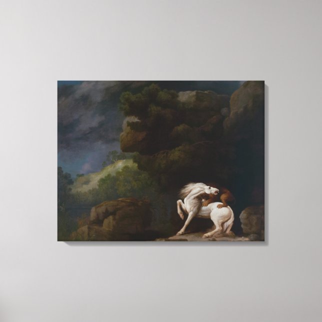 Toile Un lion attaquant un cheval par George Stubbs (Recto)