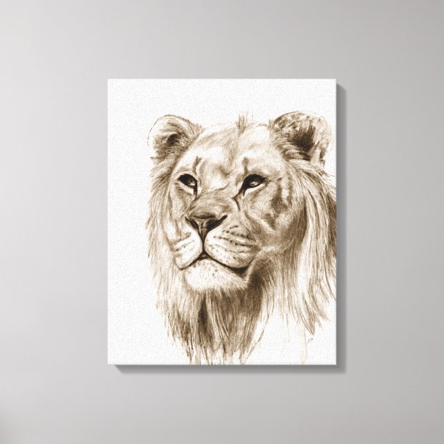 Toile Un Lion - Sans Fierté, Dessin, Dessin (Recto)