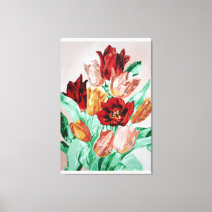 Toile Un magnifique bouquet floral de tulipes