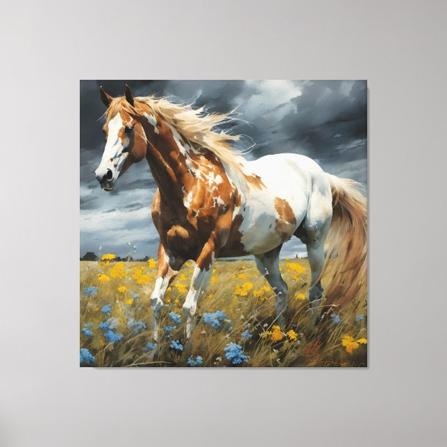 Toile Un Magnifique Cheval De Pinto (Recto)