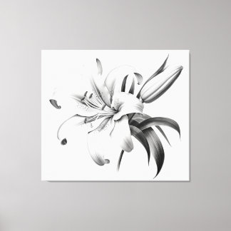 Toile Un moment de fleur Lily crayon croquis Charbon
