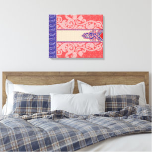 Toile Un motif cachemire complexe avec un rouge vif
