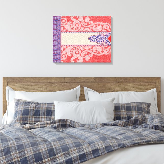 Toile Un motif cachemire complexe avec un rouge vif (Insitu(Chambre))