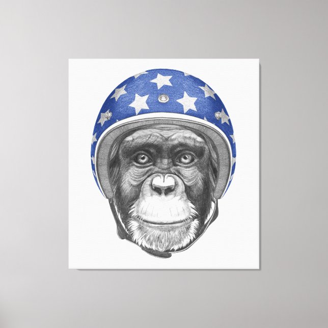 Toile Un motocycliste Chimpanzé (Recto)