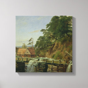 Toile Un moulin à eau dans Christiania, c.1834