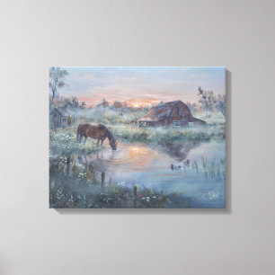 Toile Un nouveau jour - Peinture de cheval