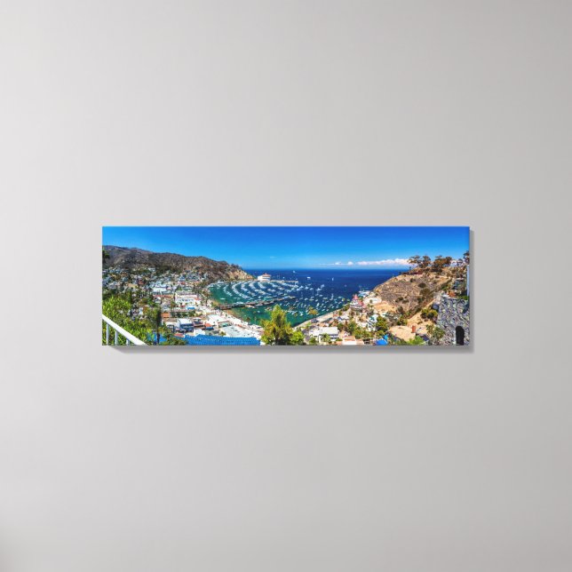 Toile Un panorama d'Avalon sur l'île de Catalina (Recto)