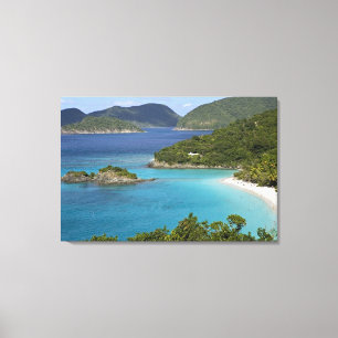 Toile Un paysage de Caneel Bay depuis une route à St. Jo