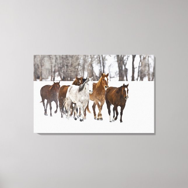 Toile Un paysage hivernal de course (Recto)