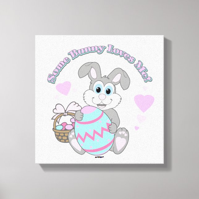 Toile Un petit lapin m'aime ! Lapin de Pâques (Recto)