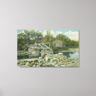 Toile Un pont rustique à la scène de crique de Perkins