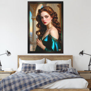 Toile Un portrait enchanteur de l'impératrice émeraude