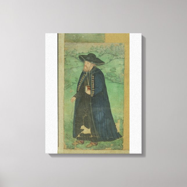 Toile Un prêtre jésuite, inscrit en persan : 'Jahangir S (Recto)