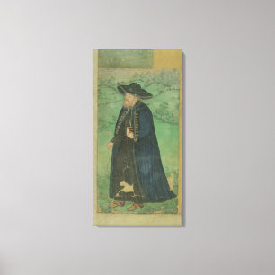 Toile Un prêtre jésuite, inscrit en persan : 'Jahangir S