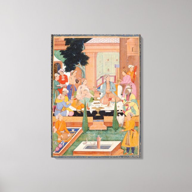 Toile Un prince et des compagnons prennent des rafraîchi (Recto)