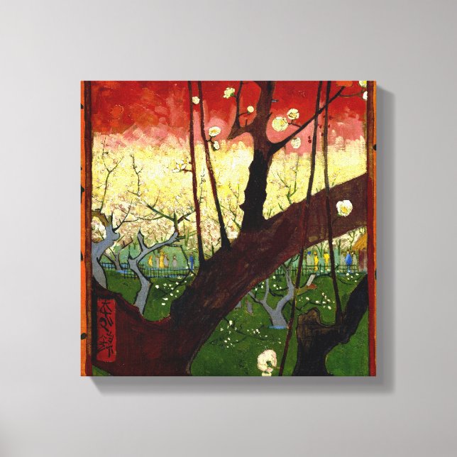 Toile Un prunier en fleurs après Hiroshige par Van Gogh (Recto)