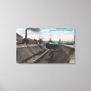 Toile Un quai sec vide, chantier naval de la Marine