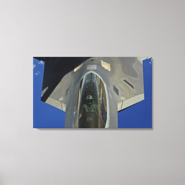 Toile Un Raptor F-22 reçoit du carburant d'un KC-135 (Recto)